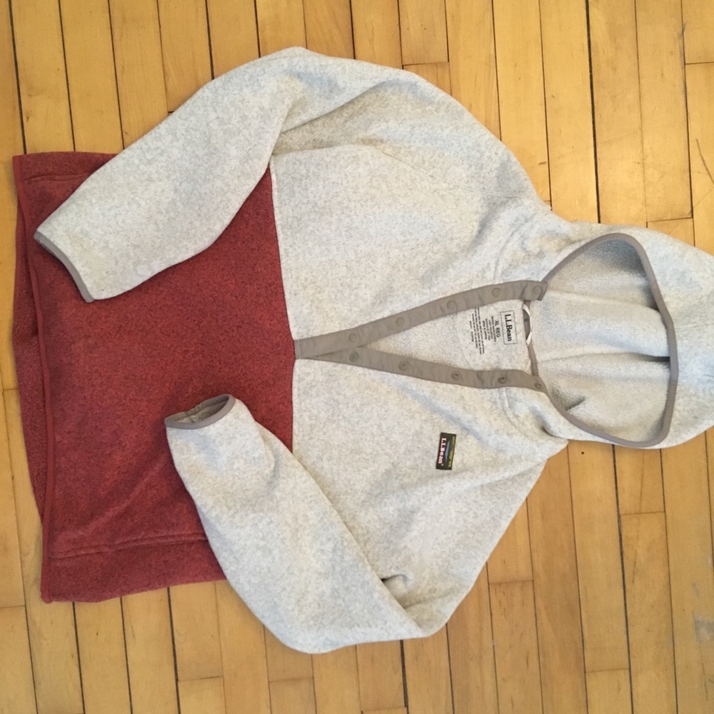 LL Bean pullover with hood.